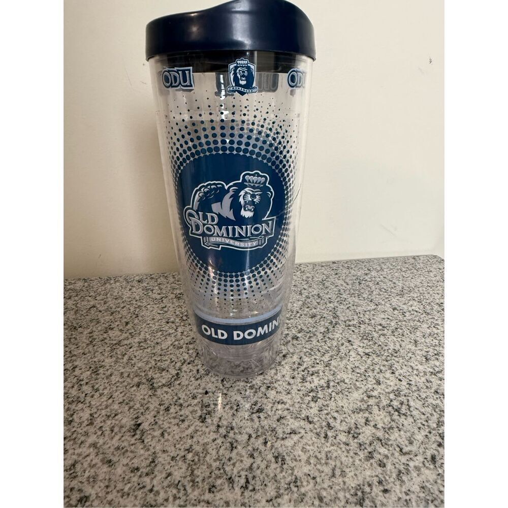 Tervis Old Dominion Monarchs Logo Tumbler with Emblem and Navy Lid 24oz, Clear